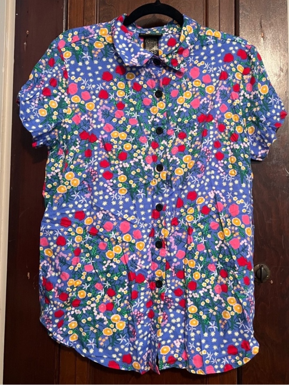 NOOWORKS Joyce SUPER BLOOM Button Down Top Discontinued